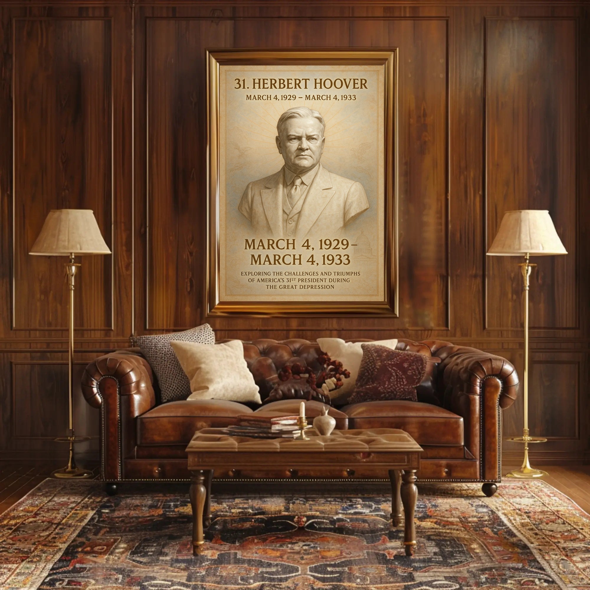 Herbert Hoover Portrait: Historical or Presidential Poster