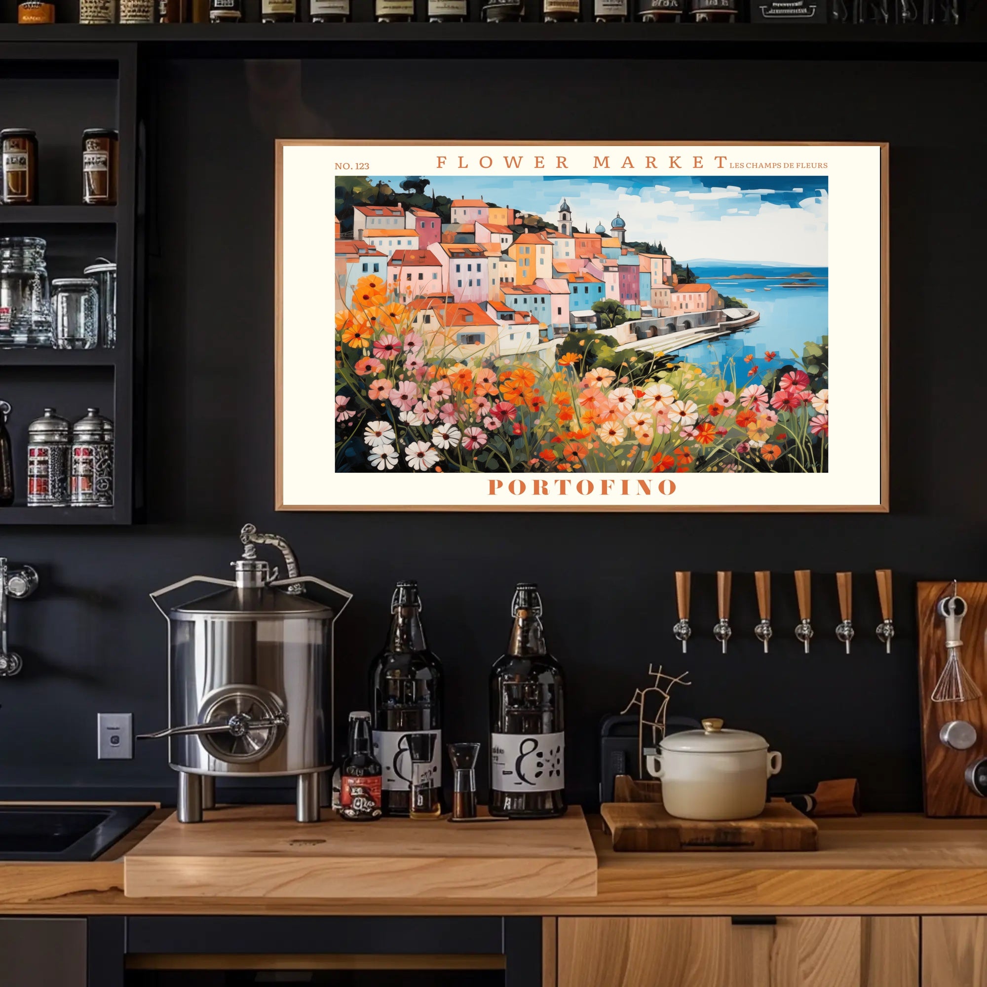 Picturesque Portofino Coastal Scene Travel Poster