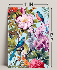 Vibrant Exotic Birds Botanical Art Animal Poster