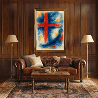 Abstract Cross In Watercolor Abstract Poster