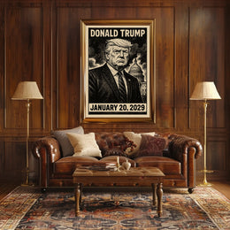 Donald Trump 47th President of the United States B & W Comic Sketch Poster
