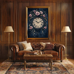 Ornate Clock and Roses Design: Artistic or Pop Culture Poster