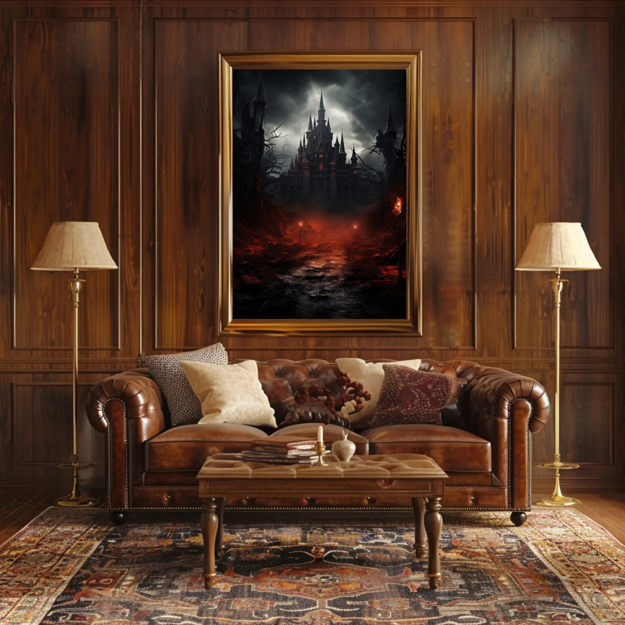 Gothic Castle At Dusk Poster PosterGoat