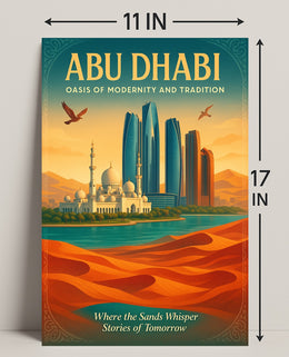 Abu Dhabi Fusion of Tradition and Progress Urban or Cityscape Poster