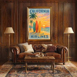 California Airlines Vintage Travel Poster