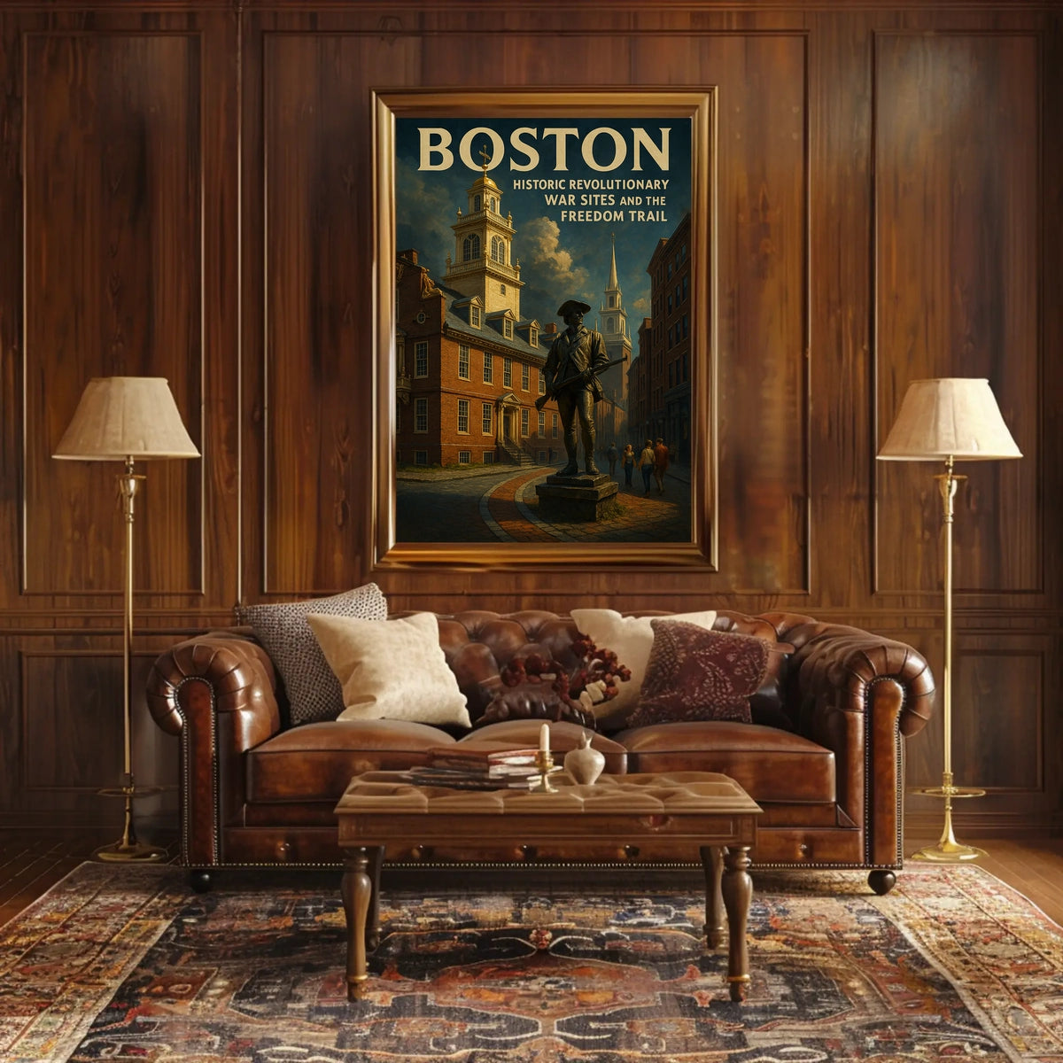 Boston Freedom Trail Vintage Souvenir Map Poster