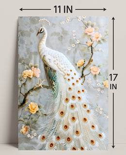 White Peacock Elegance Cultural or Heritage Poster