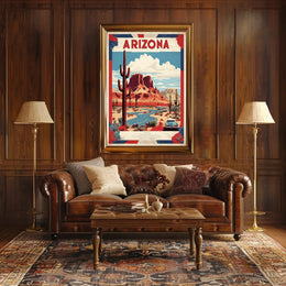 Arizona Desert Vintage Travel Poster