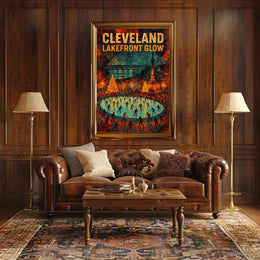 Cleveland Lakefront Glow Poster