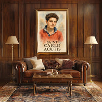 Saint Carlo Acutis Portrait For Wall Decor And Reflection Poster