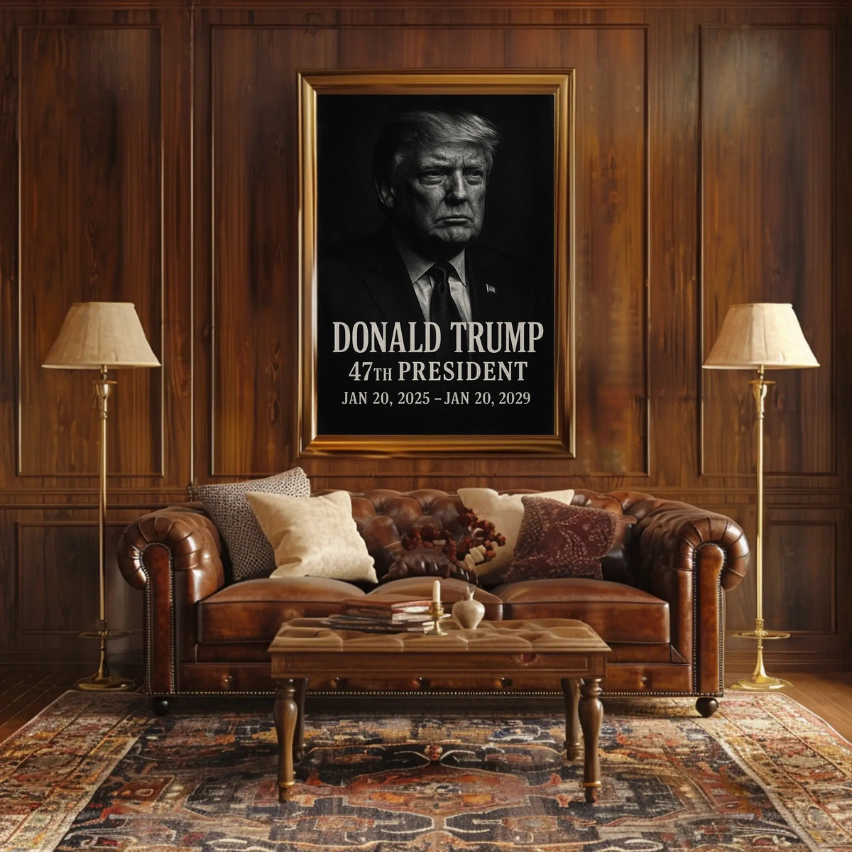 Patriotic Leader Portrait in Black and White Political Poster