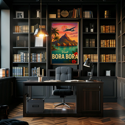 Visit Bora Bora Sunset Island Escape Travel Poster