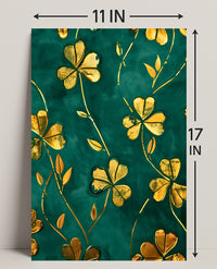 Golden Clovers Luxury Art Print Abstract or Artistic Poster