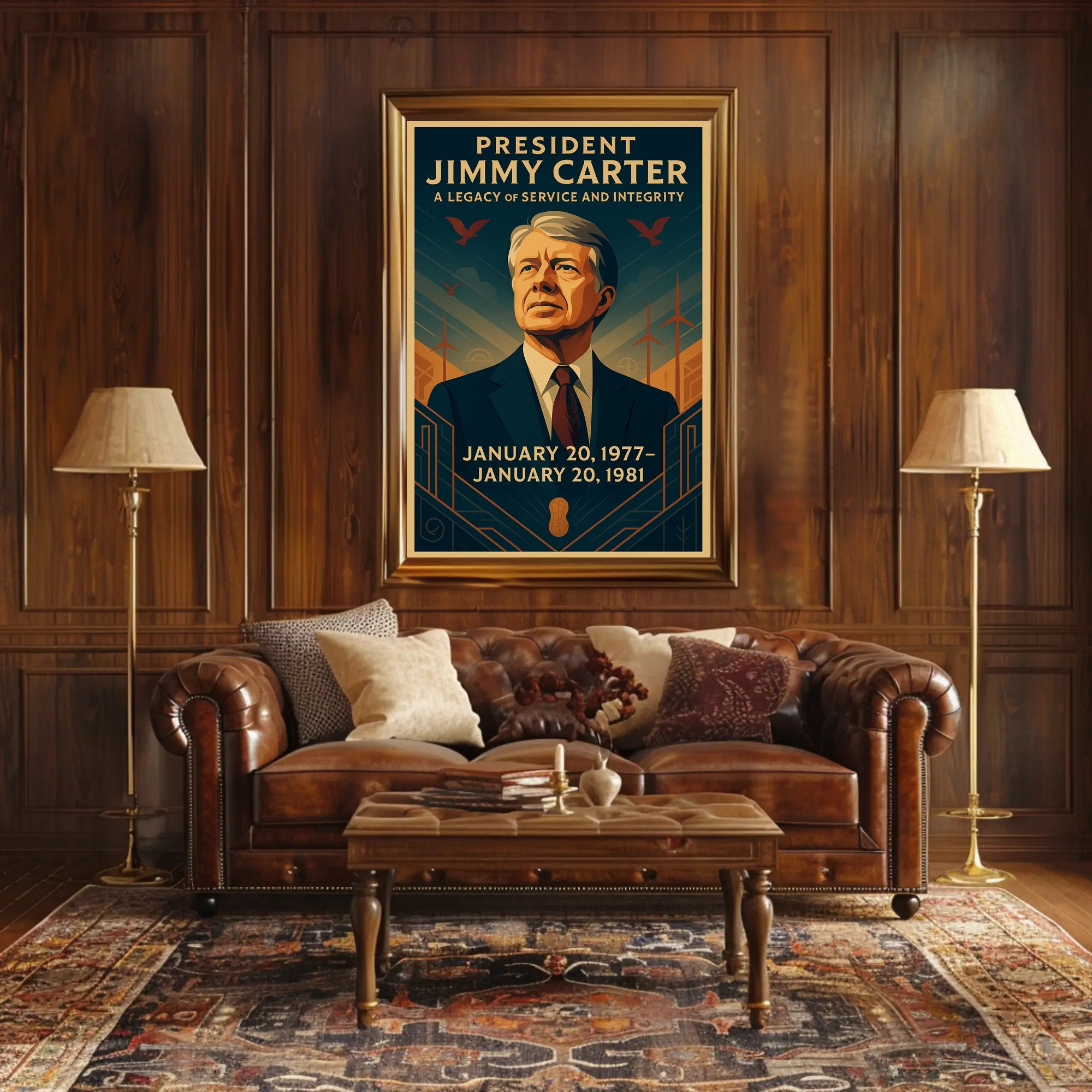 Jimmy Carter Legacy of Service Poster Wall Art PosterGoat