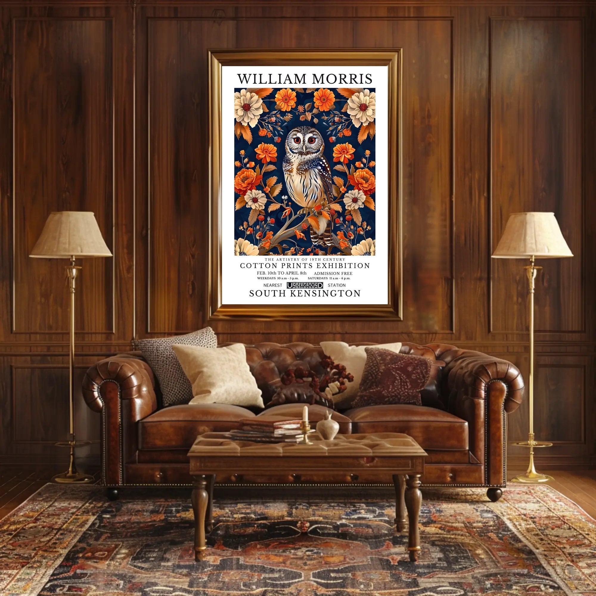 William Morris Art Exhibition Vintage Artistic Poster