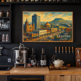 Lesotho Cityscape Poster