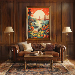 Golden Gate Bridge Retro Travel Poster