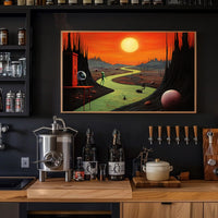 Surreal Alien Landscape Poster in Futuristic Sci-Fi Category