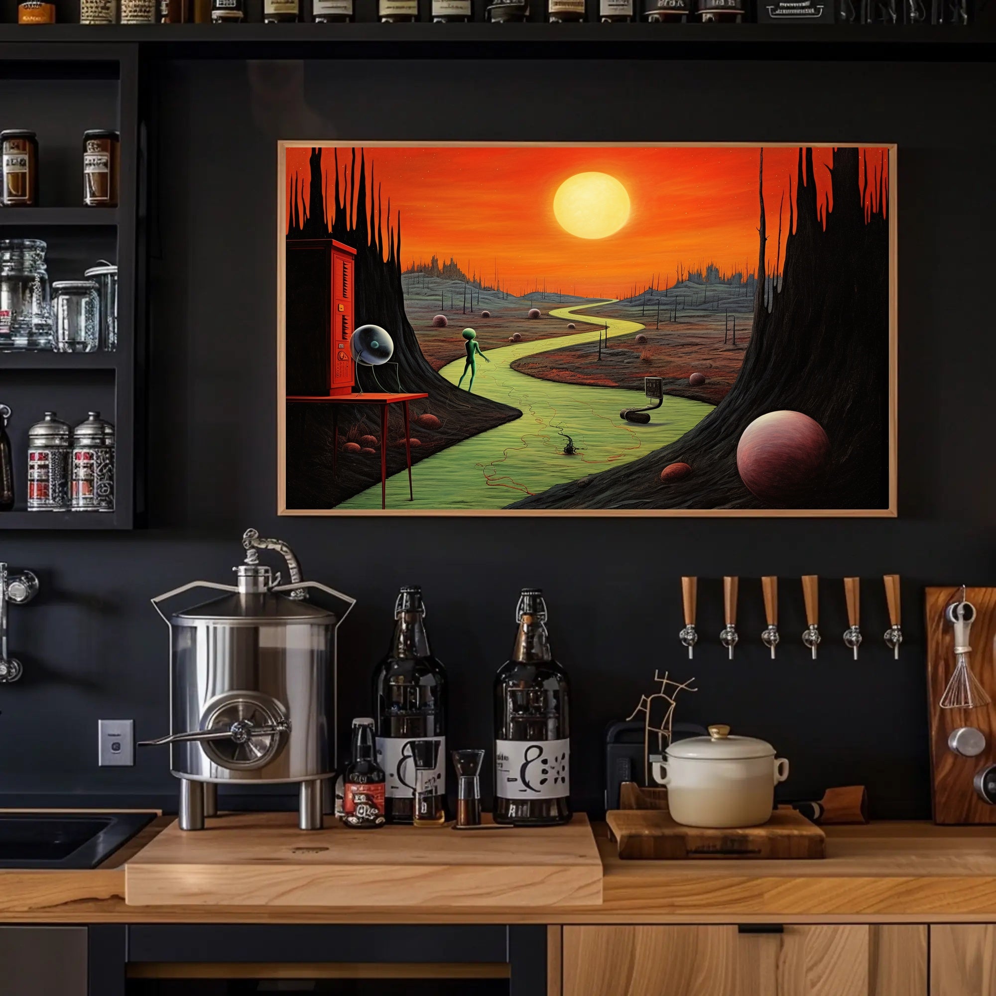 Surreal Alien Landscape Poster in Futuristic Sci-Fi Category