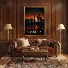 Shanghai Skyline Poster