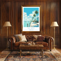 Key West Tropical Scene Travel Poster