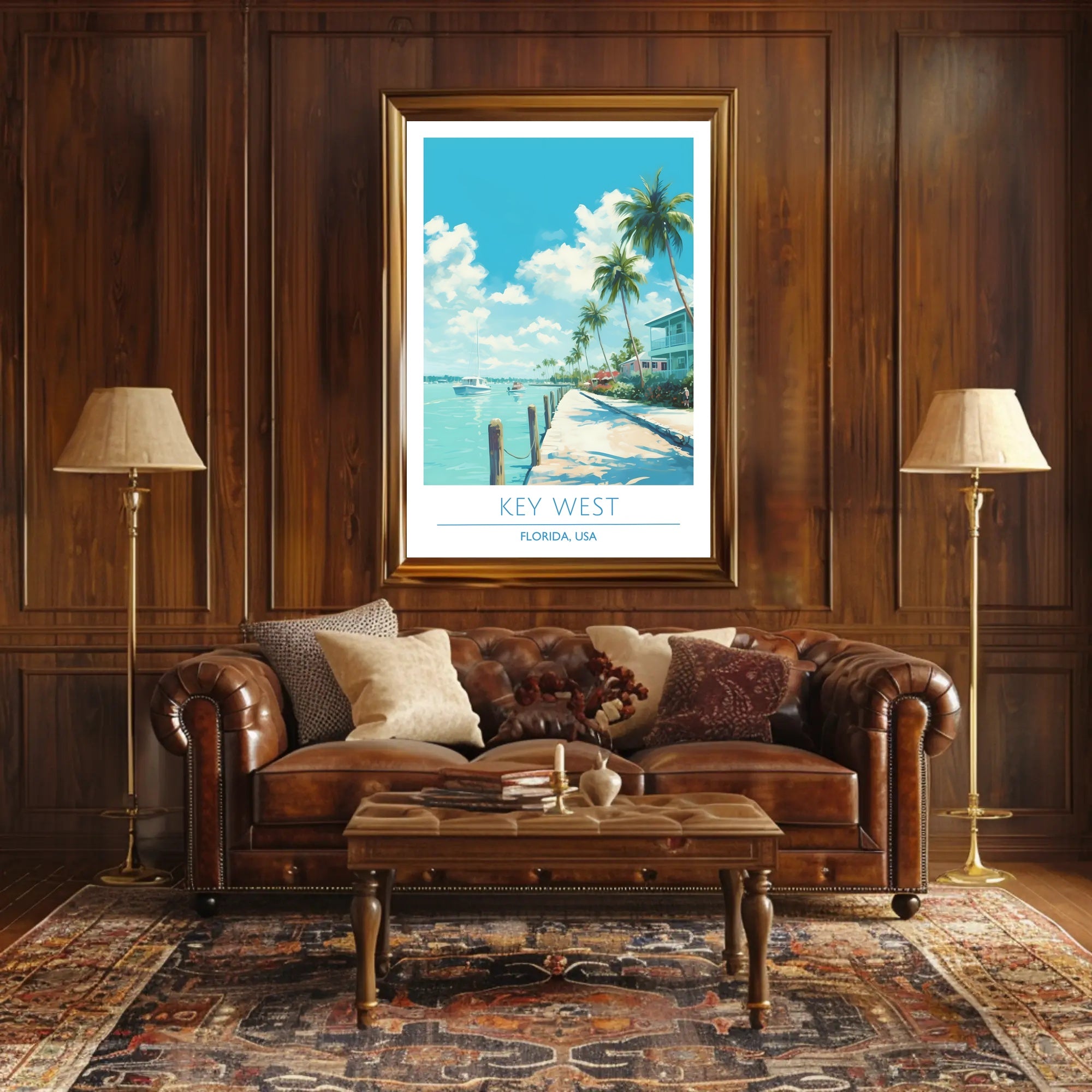 Key West Tropical Scene Travel Poster