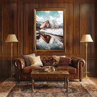 Winter Serenity In A Traditional Village Poster