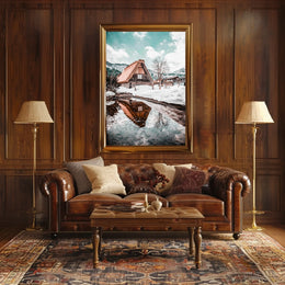 Winter Serenity In A Traditional Village Poster