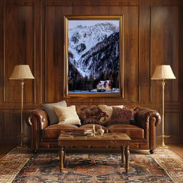 Serene Snowy Mountain Scene Winter National Park Poster