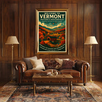 Vermont Scenic Poster Wall Art Print Vintage Travel
