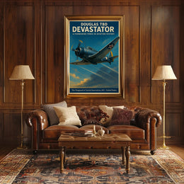 Douglas TBD Devastator Vintage Aviation Poster
