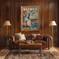 Warwick Rhode Island Vintage Travel Wanderlust Poster