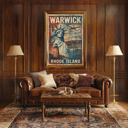 Warwick Rhode Island Vintage Travel Wanderlust Poster