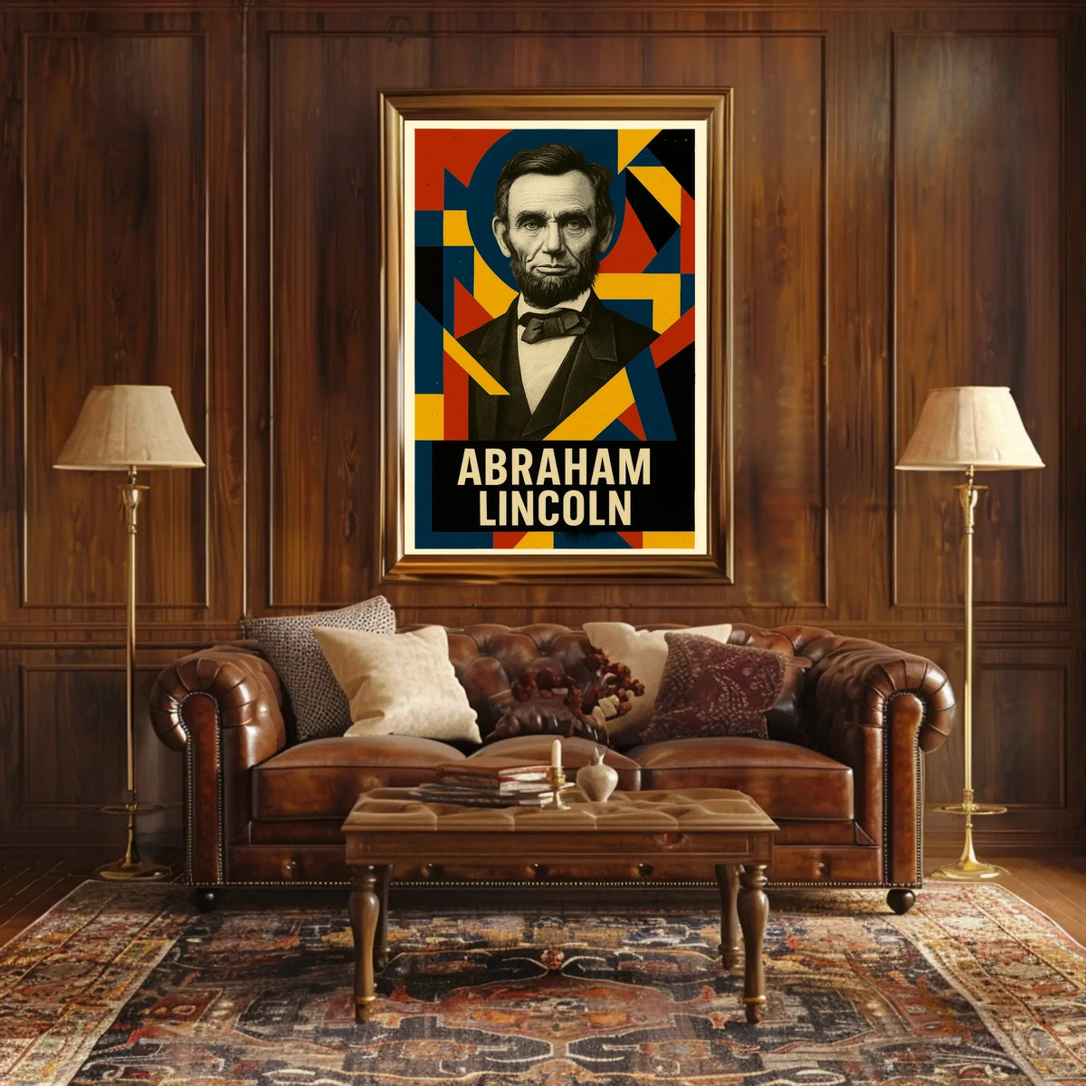 Abraham Lincoln 16th President of the United States Abstract Pop Poster