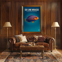 Six Line Wrasse Poster PosterGoat