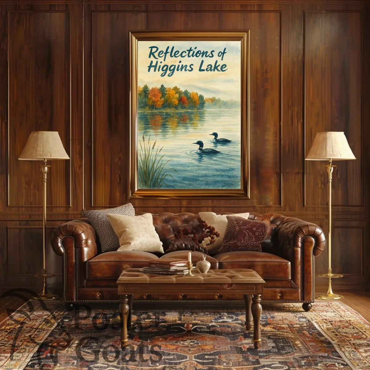Higgins Lake Autumn Serenity - Artistic Poster