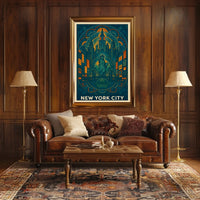 New York City Poster Iconic Skyline Home Decor Landmarks