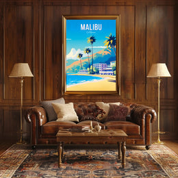 Malibu Beach Paradise Travel Poster