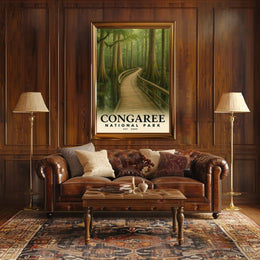 Congaree Boardwalk Poster Vintage Travel Wall Art