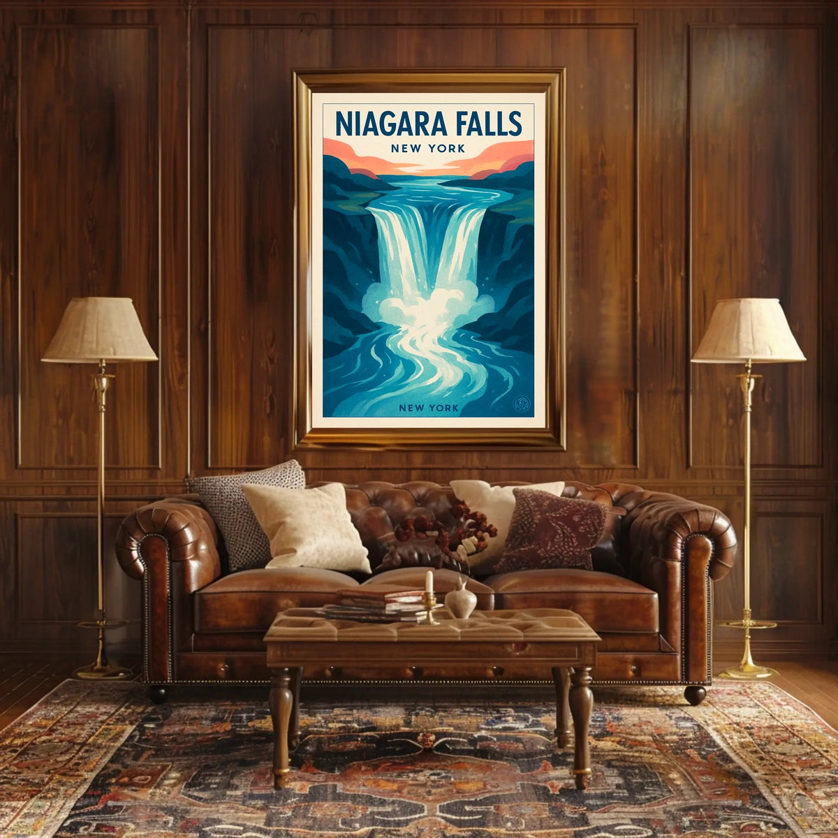 Niagara Falls Vintage Travel Art Poster Travel Poster