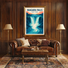Niagara Falls Vintage Travel Art Poster Travel Poster