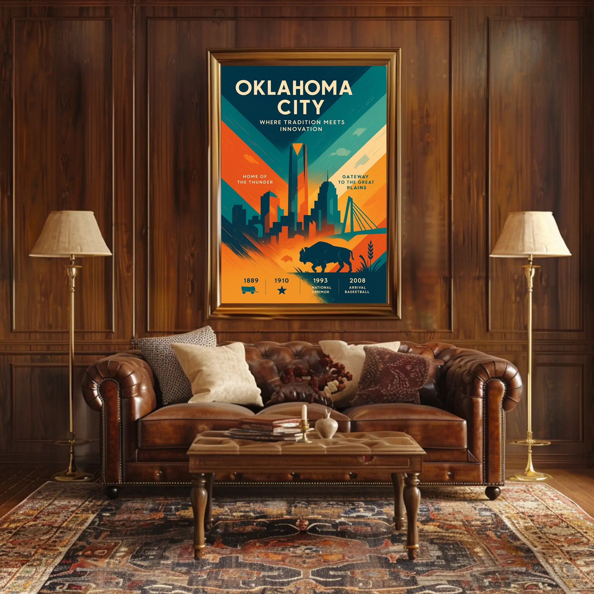 Oklahoma City Skyline: Urban or Cityscape Poster PosterGoat