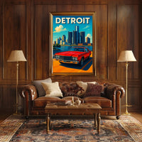 Detroit Cityscape Poster