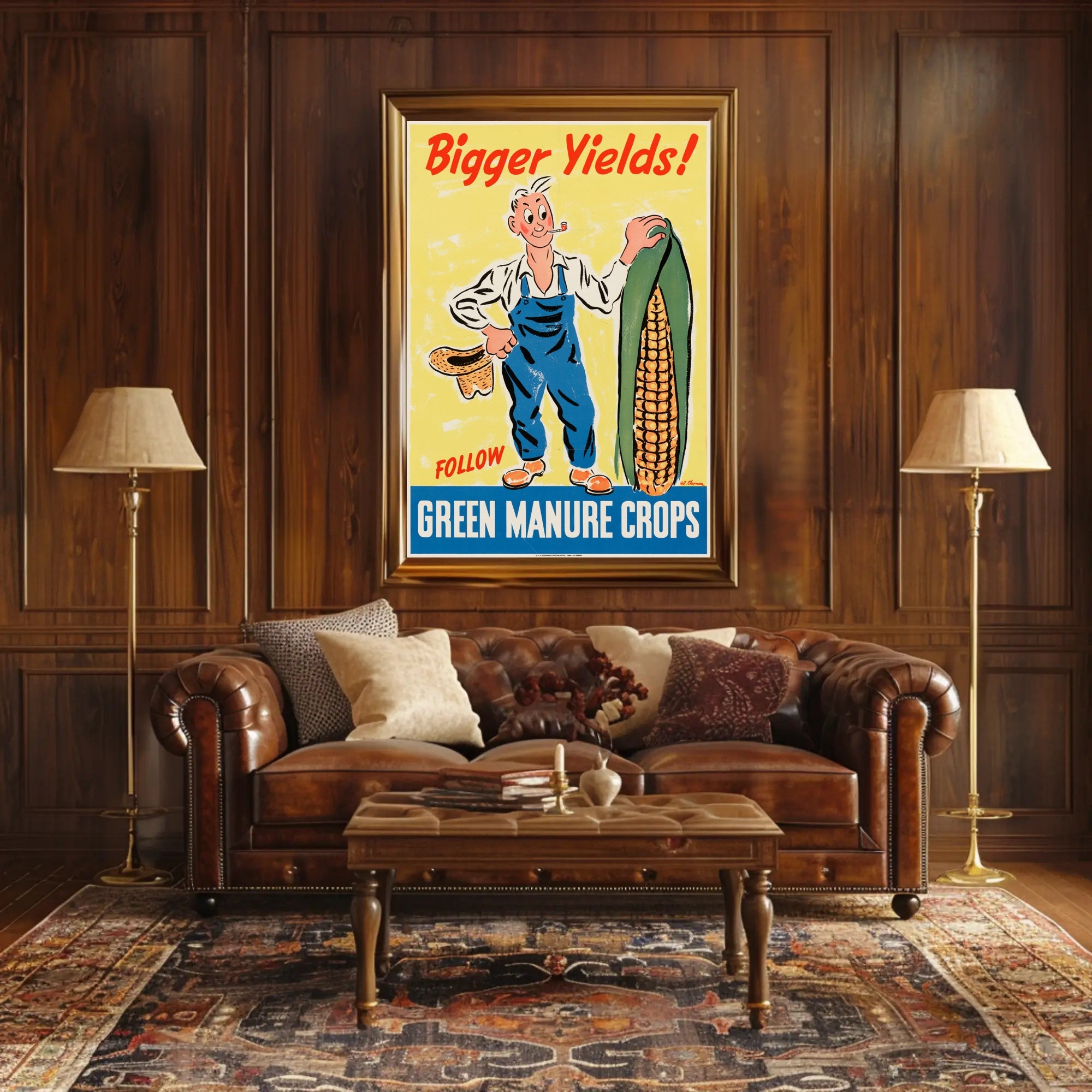 Agriculture Innovation Vintage Art: Mid-Century Propaganda Poster PosterGoat