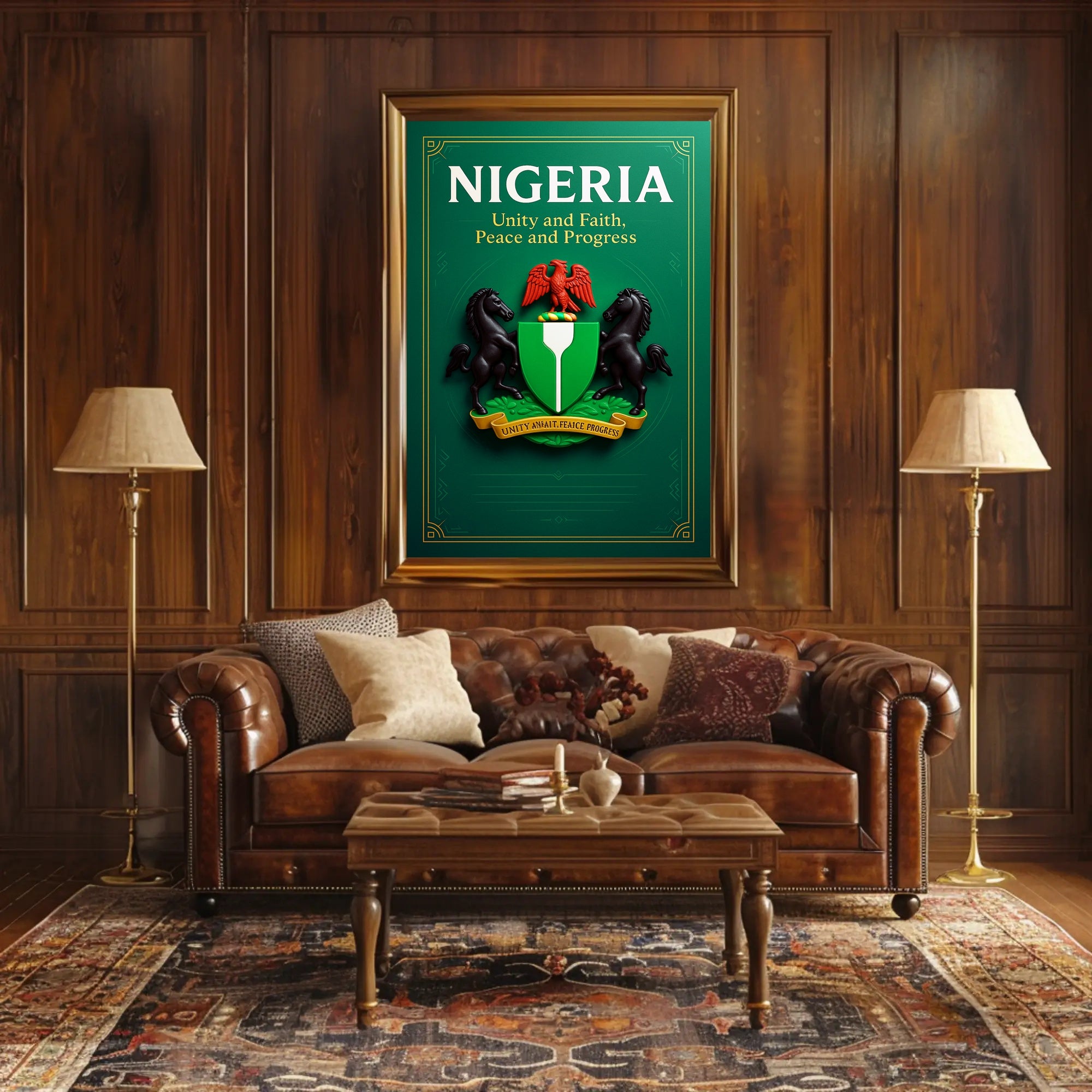 Nigeria Unity and Faith, Peace and Progress Poster PosterGoat