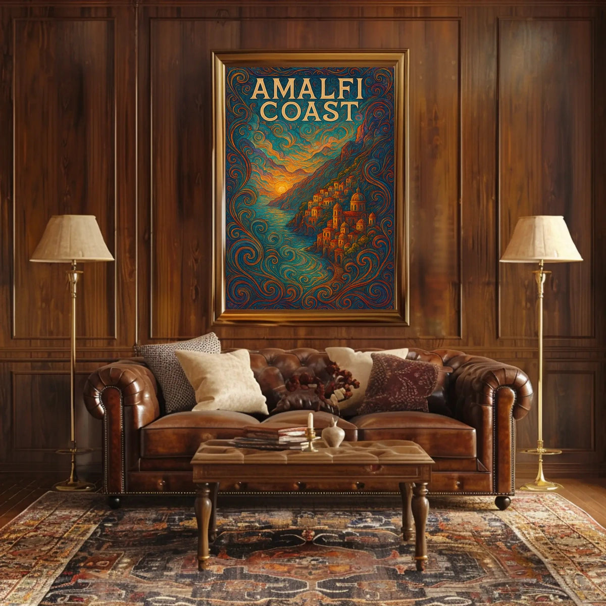 Amalfi Coast Poster 18x24 Coastal Wall Art Coastal Decor