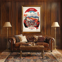Gunma Vintage Travel Poster Scenic Japanese Landscape