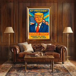 Patriotic Leadership Poster Featuring American Political Icon