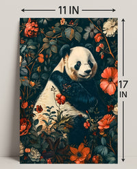 Peaceful Panda in a Botanical Wonderland Animal Poster