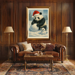 Festive Panda In Winter Wonderland Poster